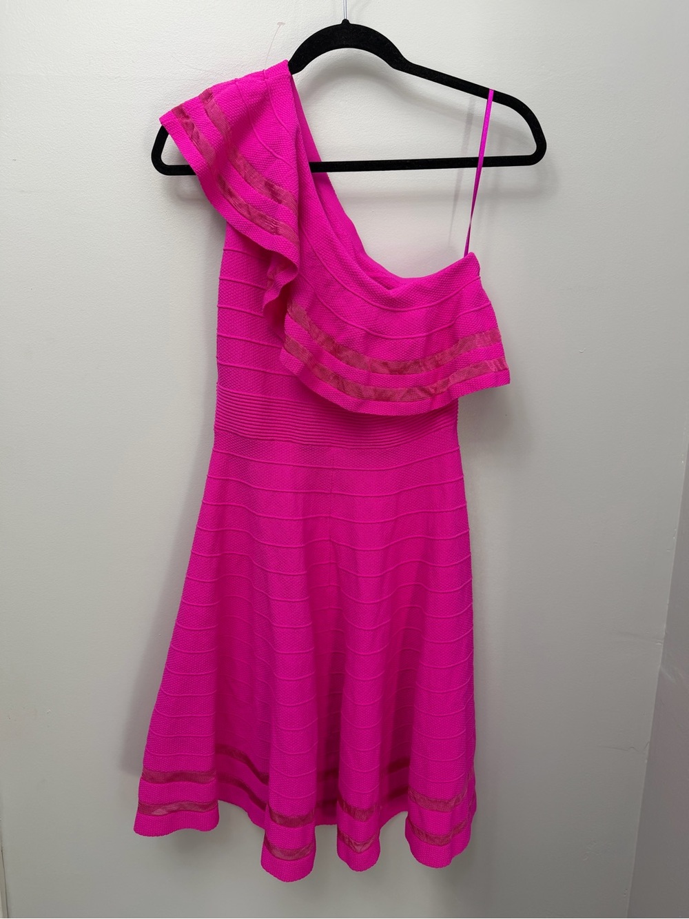 Ted Baker Streena One-Shoulder Fuchsia Ruffle Dress